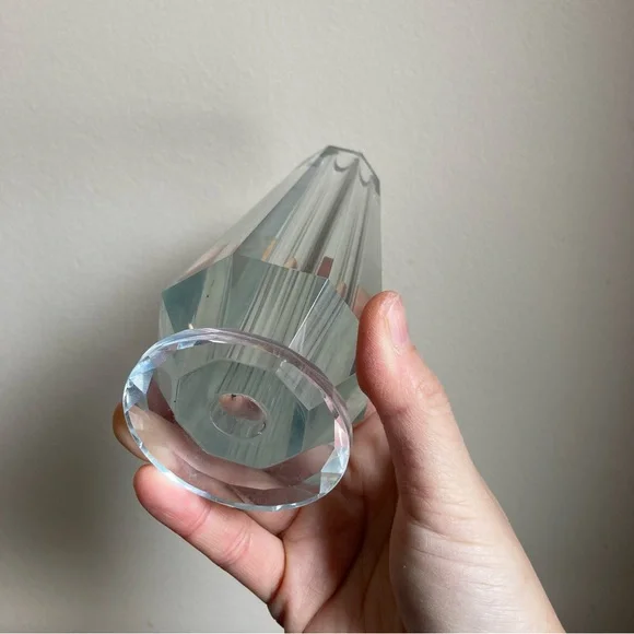 Vintage Clear Crystal Glass Decorative Vase Flower Bud Vase - Home Accents - Picture 5 of 9